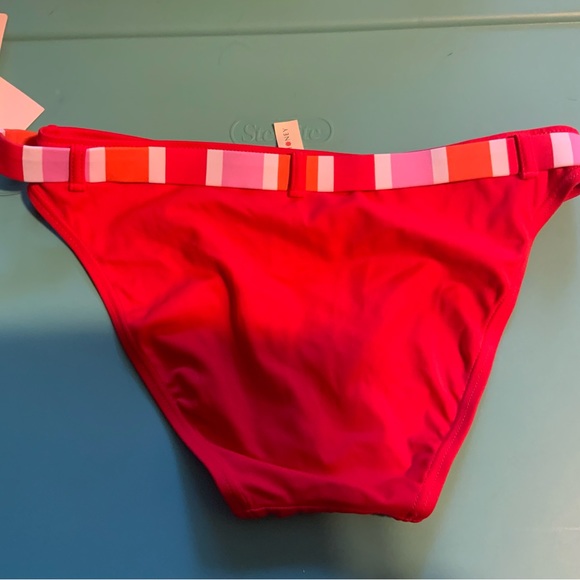 Hula Honey Women’s Swimsuit Bikini Set Pink Orange Belted Hipster L JRS Nwt - Picture 3 of 3